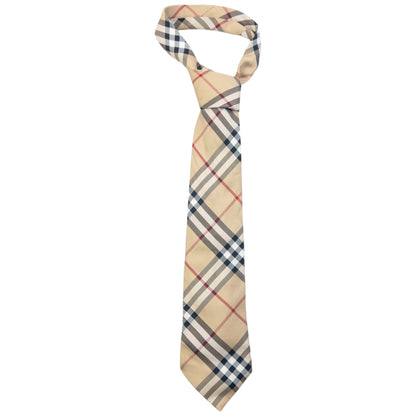 Vintage 2000s Burberry Nova Check Silk Tie
