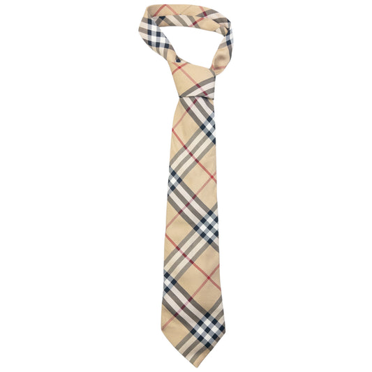 Vintage 2000s Burberry Nova Check Silk Tie