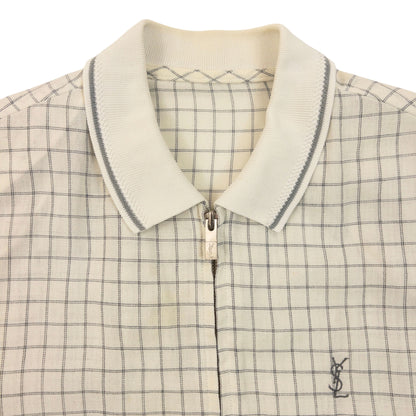 Vintage 90s YSL Yves Saint Laurent Checkered Harrington Jacket Size XS