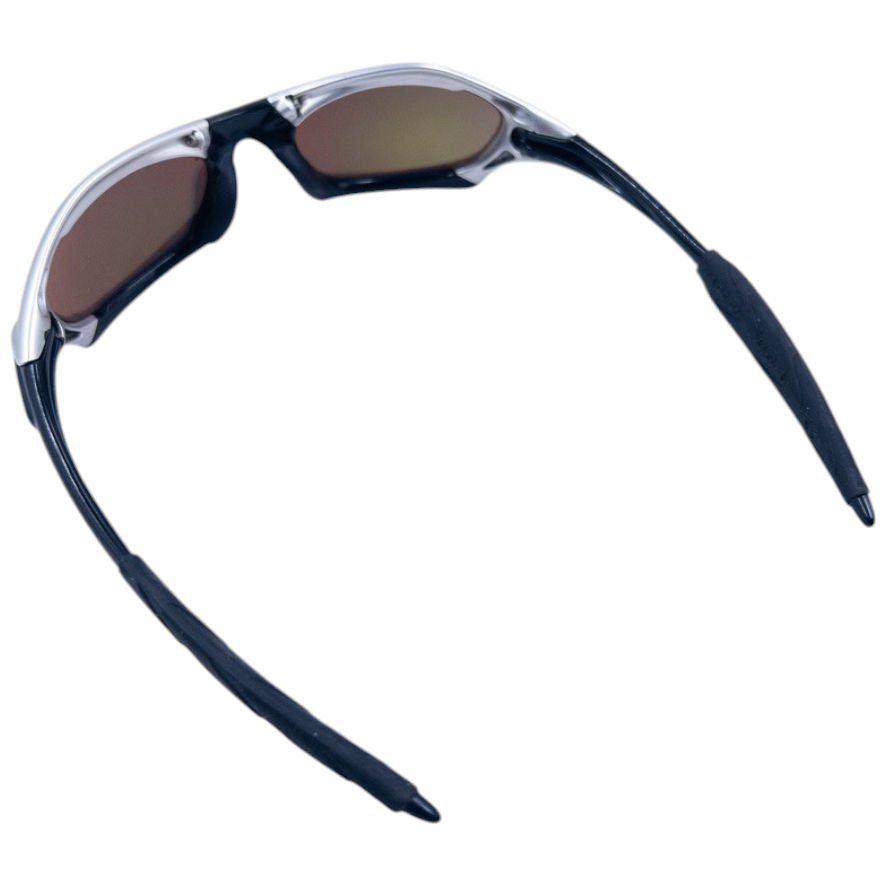 Vintage 2003 Oakley Splice Polished Black Fire Iridium Sunglasses