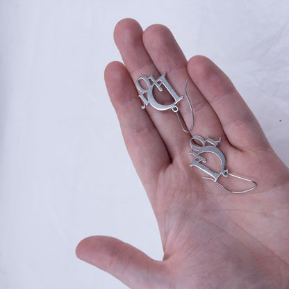 Vintage 2000s Dior Silver Logo Earrings