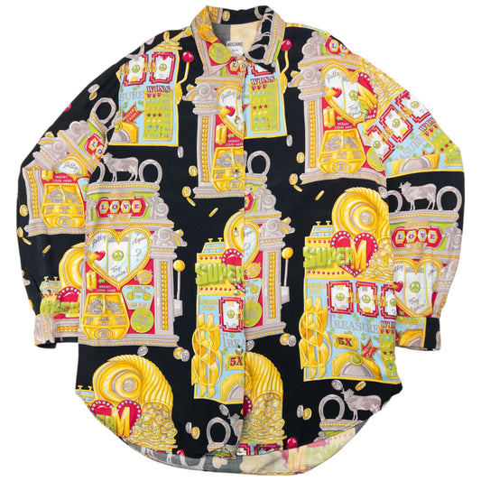 Vintage Moschino Slot Machine Button Up Long Sleeve Shirt Size L