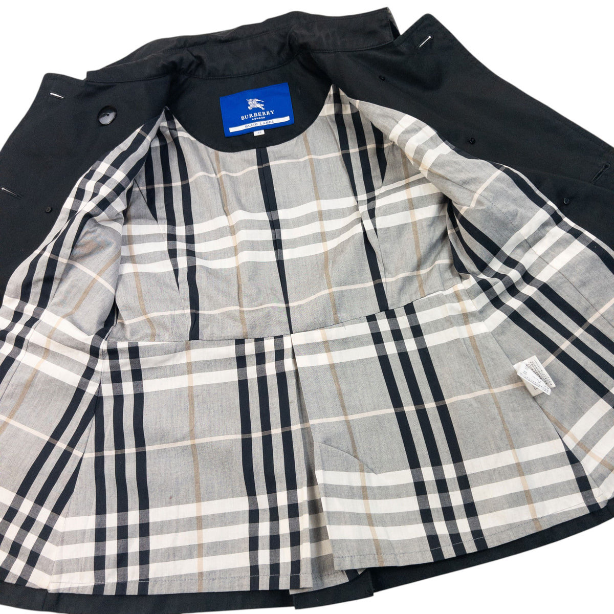 Vintage 2000s Burberry Blue Label Nova Check Lined Jacket in black, photo 5