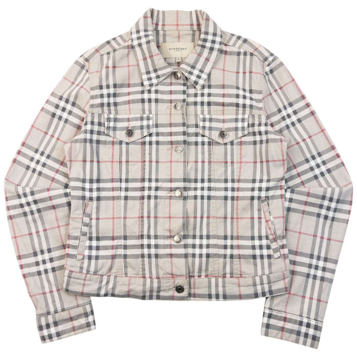 Vintage Burberry Nova Check Button Up Jacket Womens Size M