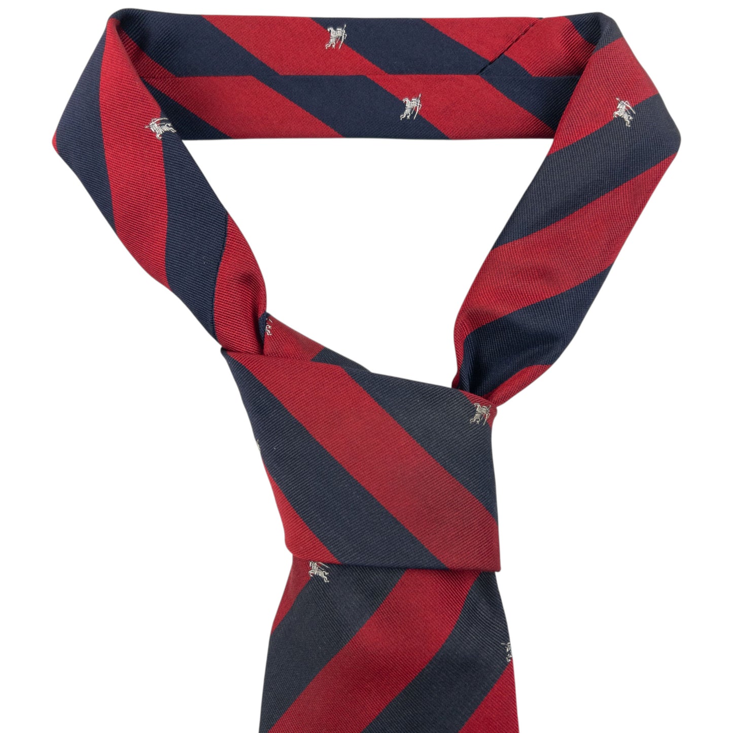 Vintage 2000s Burberry Striped Monogram Silk Tie