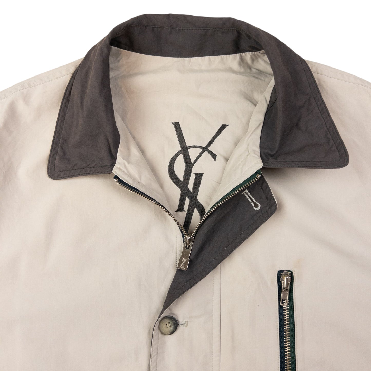Vintage YSL Yves Saint Laurent Zip Up Jacket Size XL