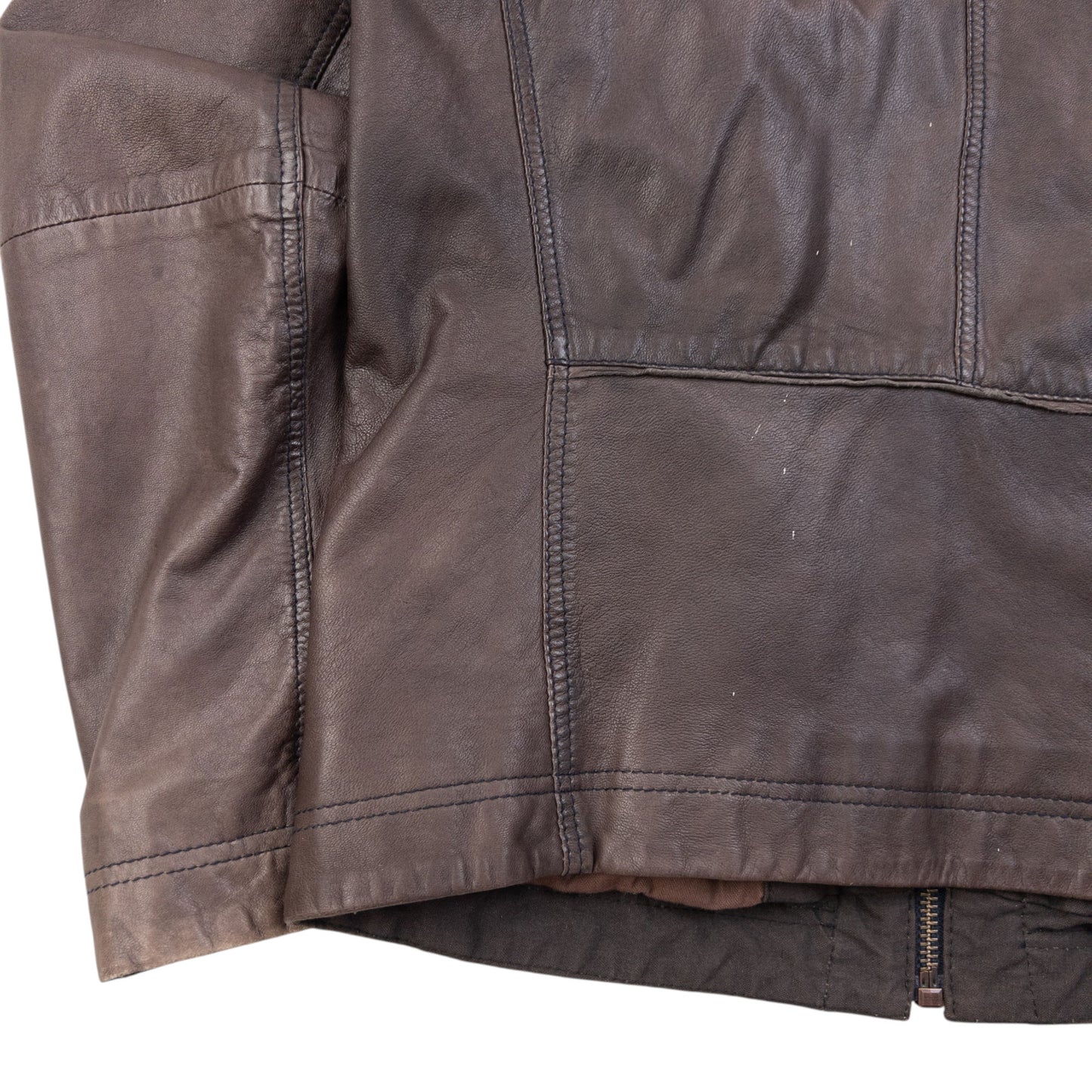 Vintage 90s Hugo Boss Zip Up Leather Jacket Size M