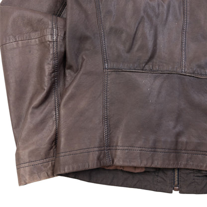 Vintage 90s Hugo Boss Zip Up Leather Jacket Size M