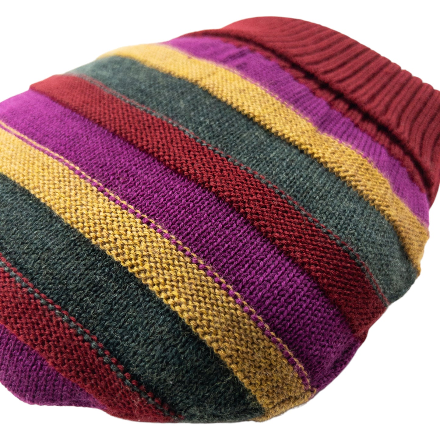 Vintage 2000s Issey Miyake MEN Striped Wool Beanie Hat