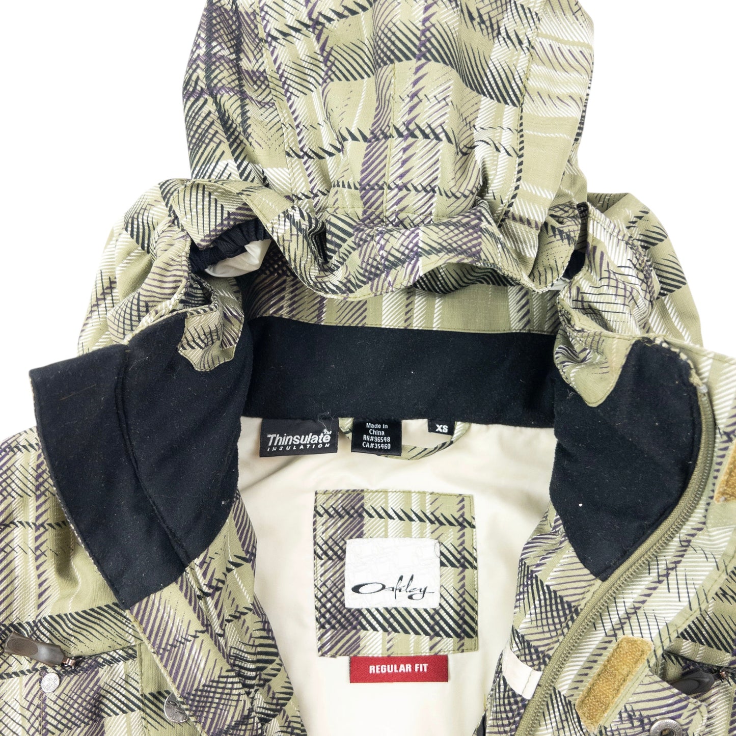 Vintage 2000s Oakley Pattern Zip Up Snowboarding Jacket Size XS