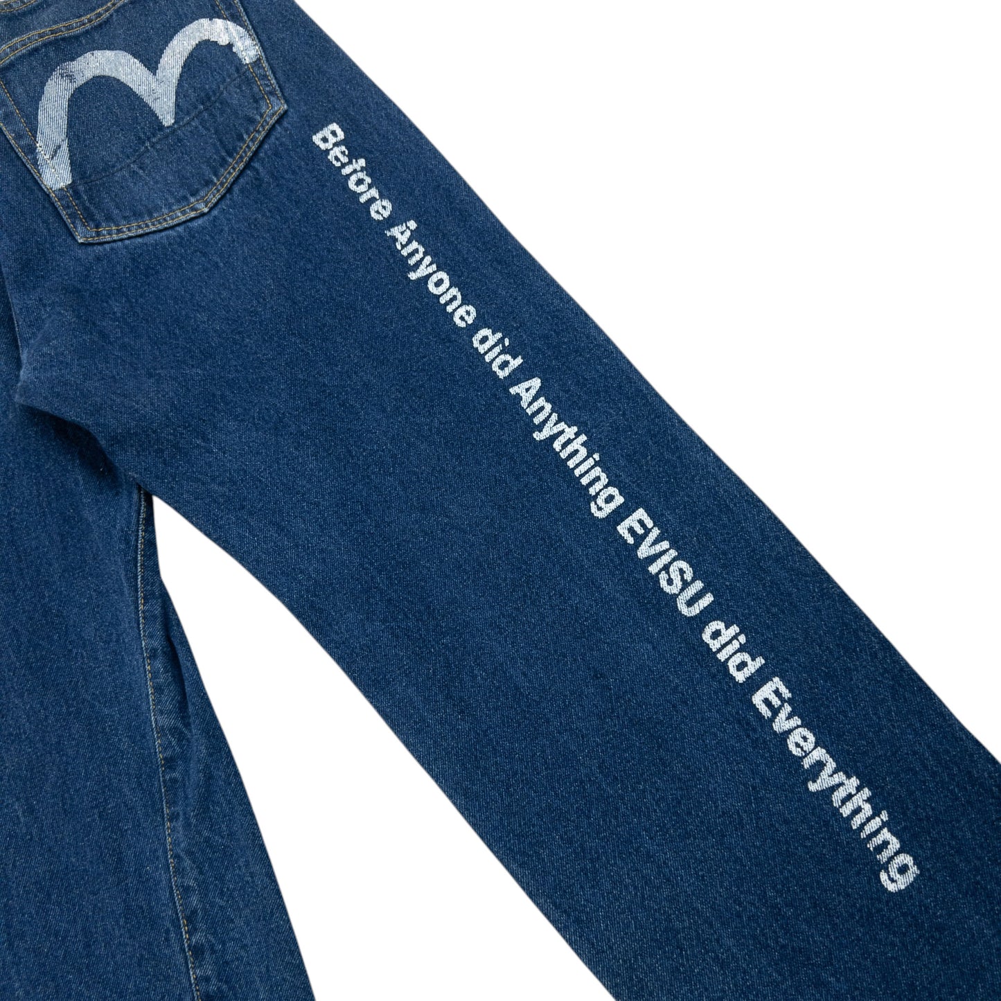 Vintage 2000s Evisu Gull Symbol Text Japanese Denim Jeans Size W32