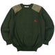 Vintage 90s Burberry Suede Patch Wool Jumper Size M