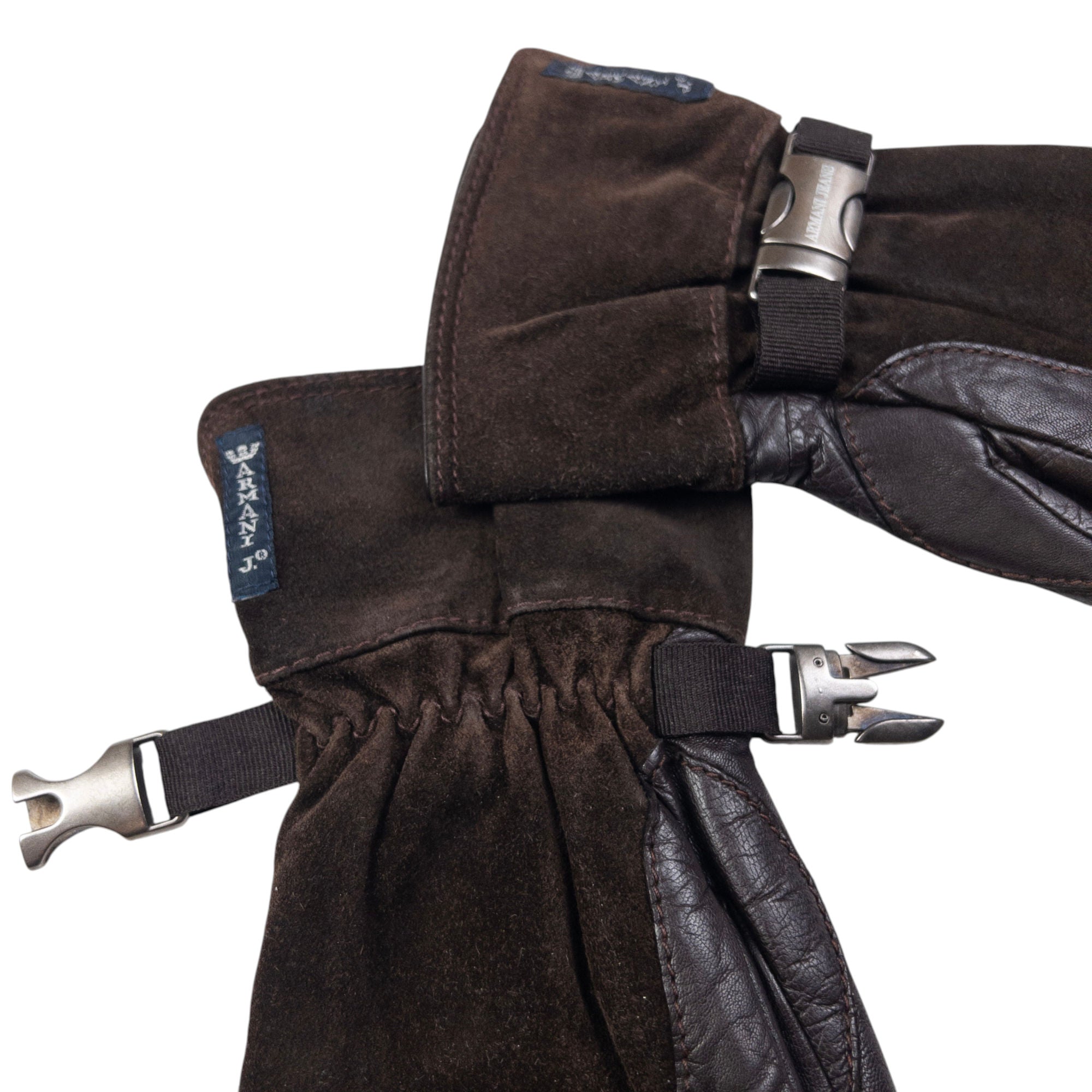 Vintage Armani Jeans Leather Suede Gloves Size M