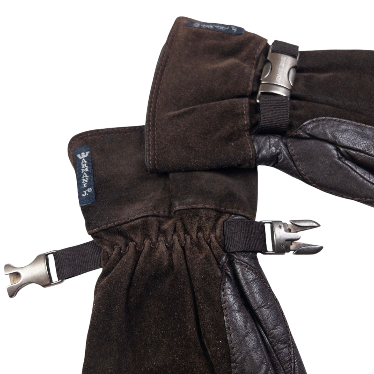 Vintage Armani Jeans Leather Suede Gloves Size M