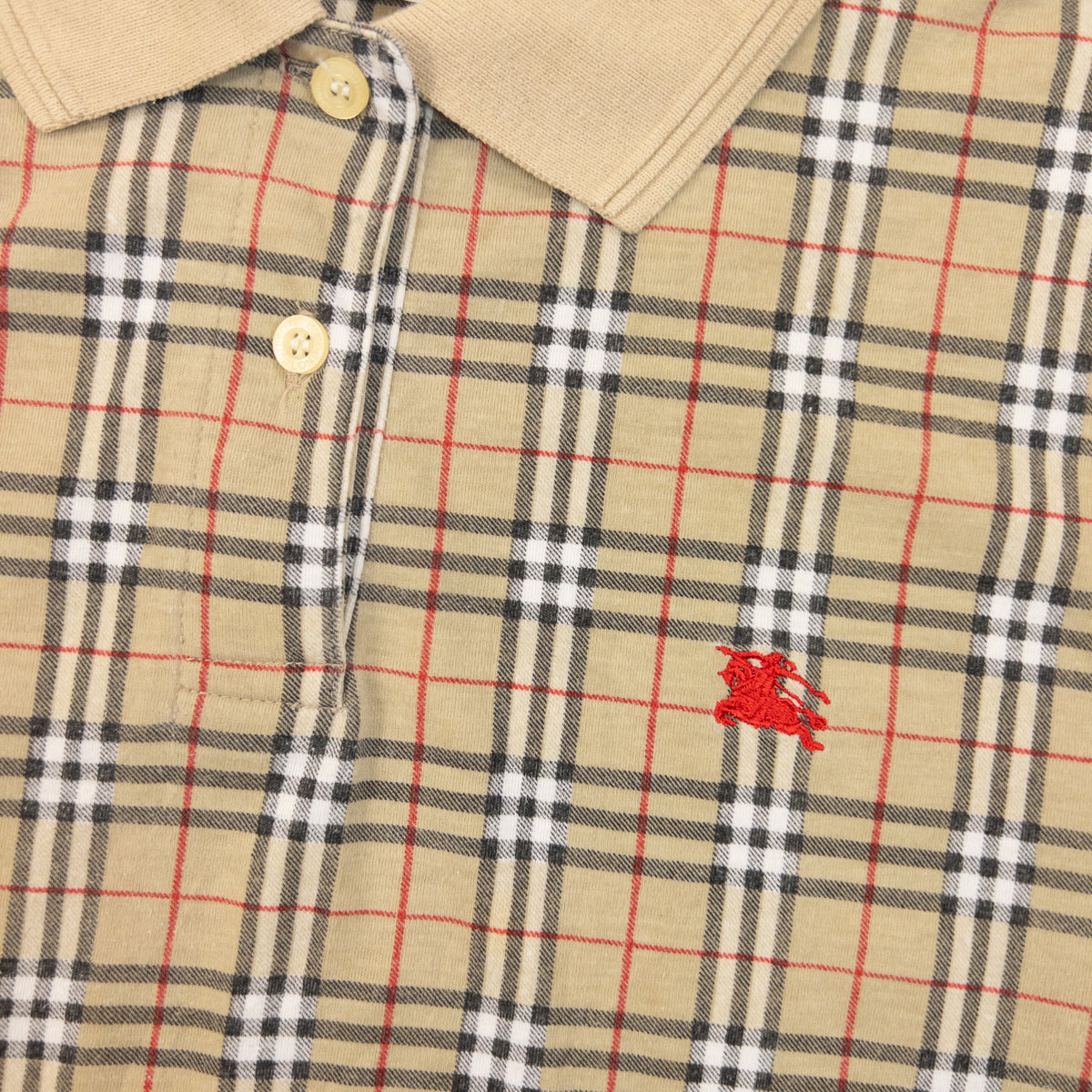 Vintage 90s Burberry Nova Check Polo Shirt Womens Size M