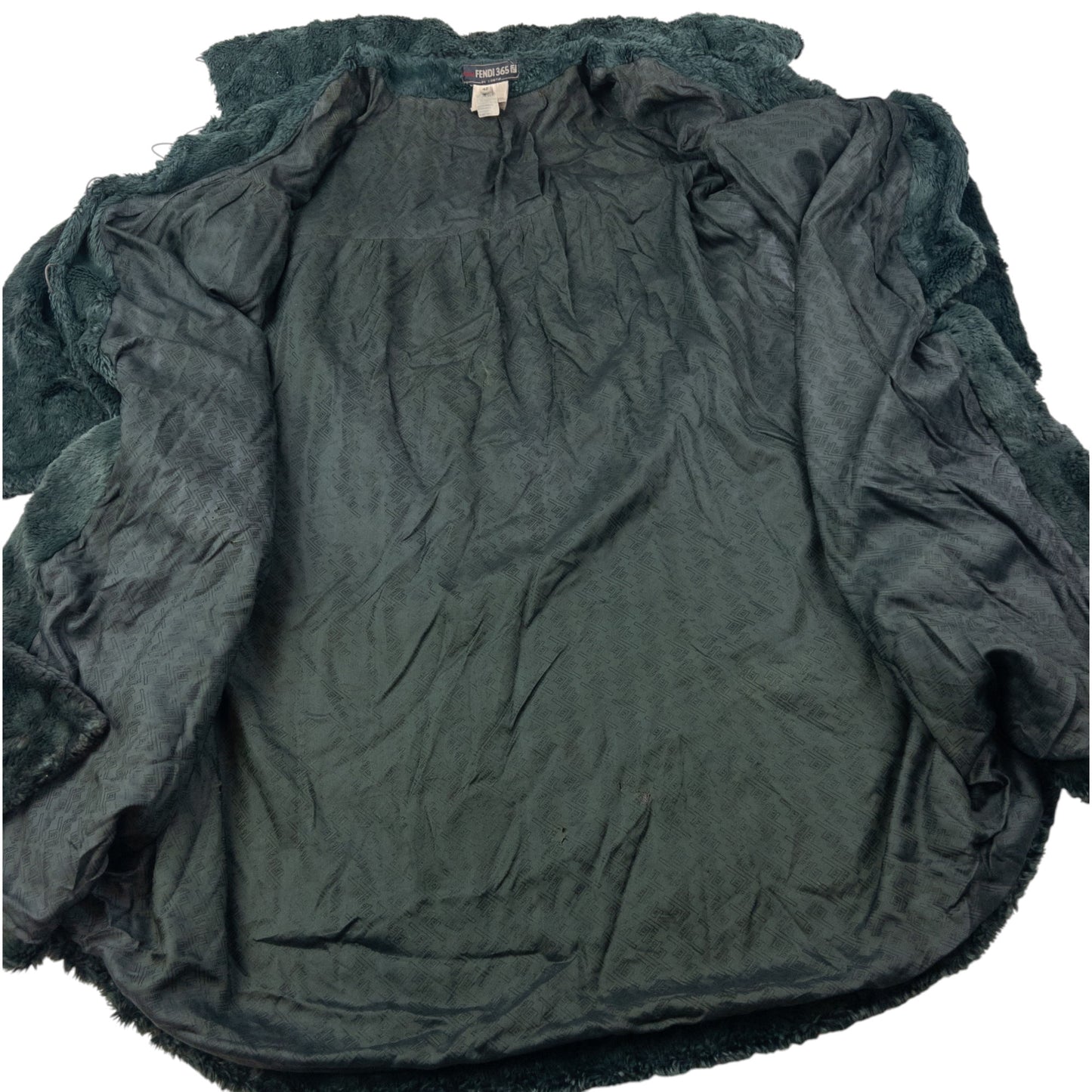 Vintage 80s Fendi 365 Faux Fur Button Up Jacket Womens Size XL