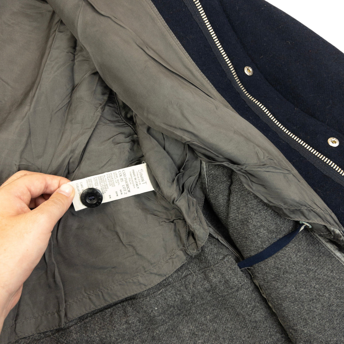 Vintage 90s Armani Jeans Zip Up Wool Jacket Size XXL