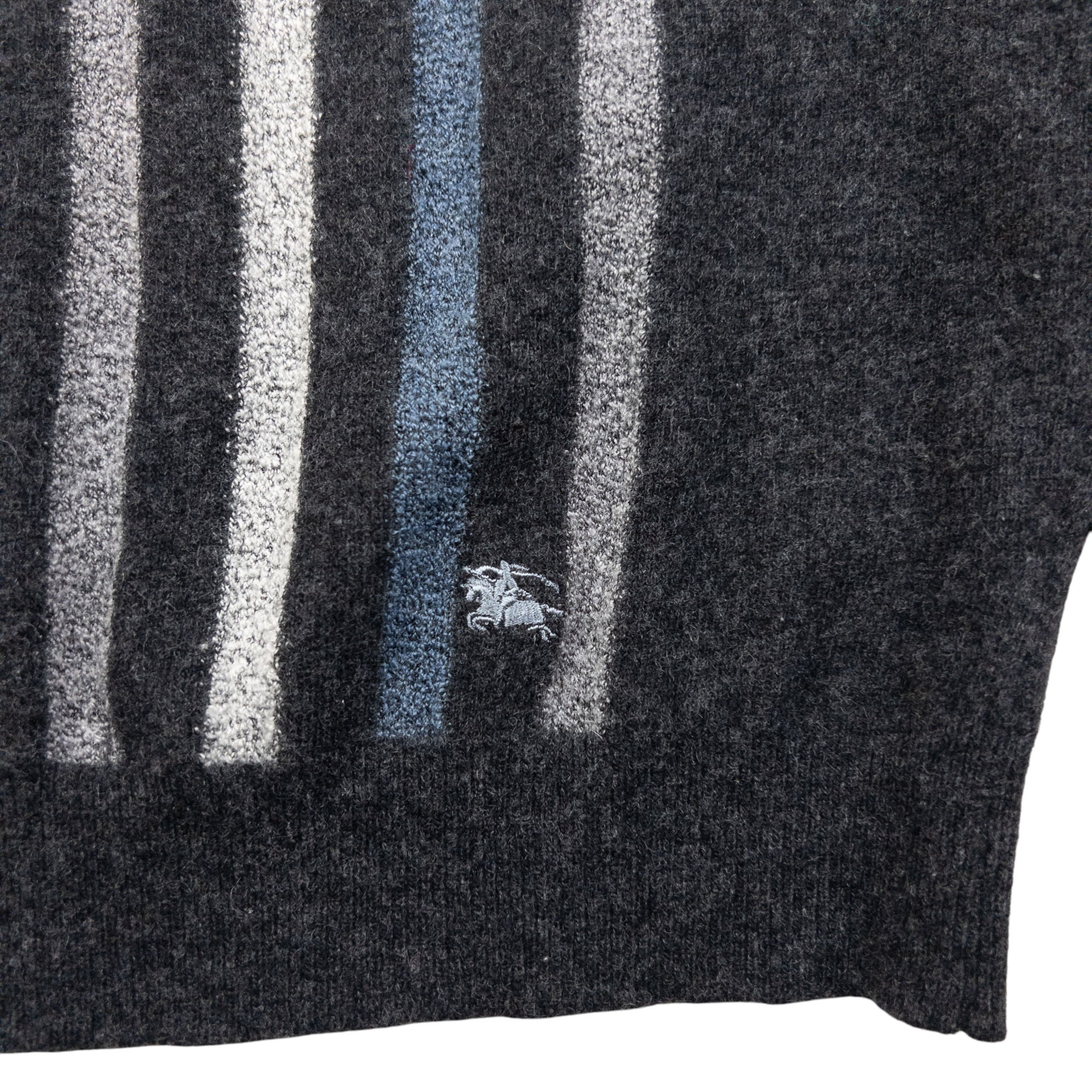 Vintage Burberry Wool Striped Turtleneck Jumper Size M