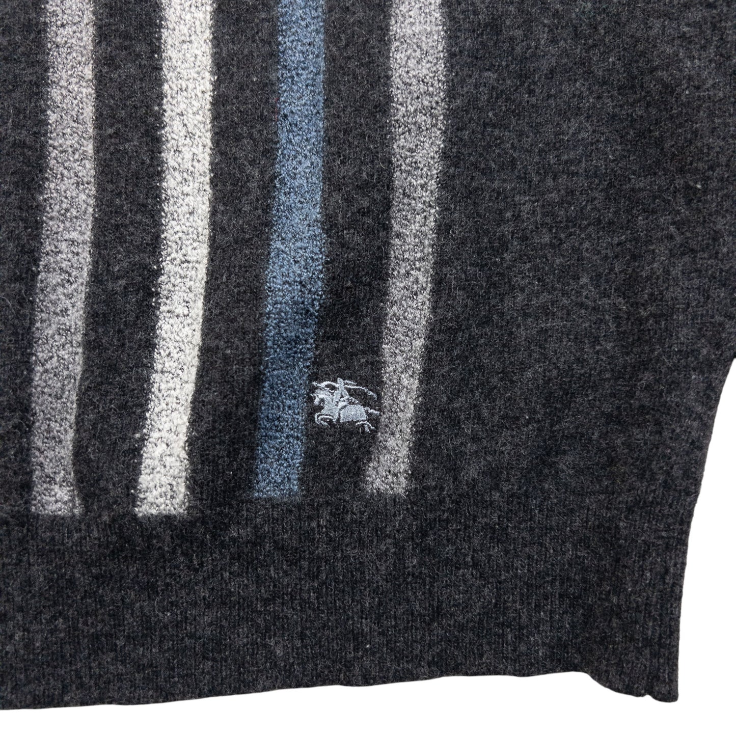 Vintage Burberry Wool Striped Turtleneck Jumper Size M