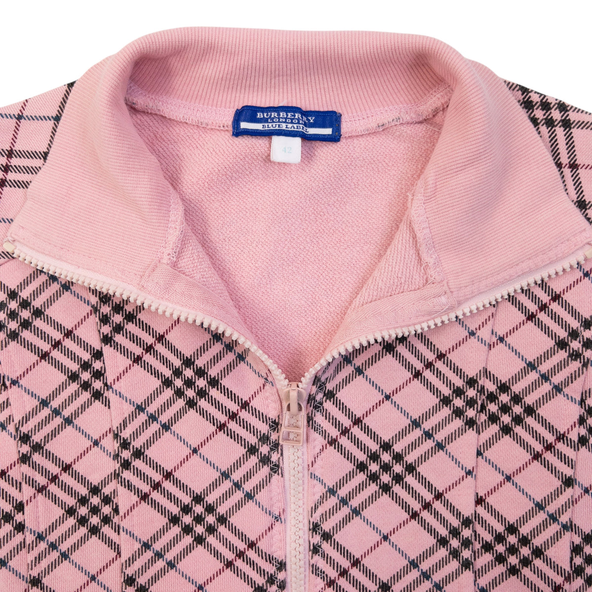 Vintage 2000s Burberry Blue Label Nova Check Zip Up Sweatshirt Womens Size S