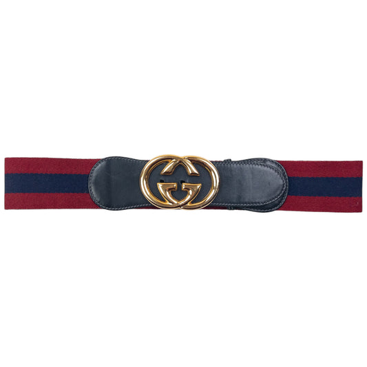 Vintage 90s Gucci Stripe Leather Belt Size W28