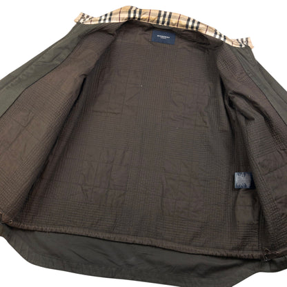 Vintage Burberry Nova Check Collar Zip Up Jacket Size XL