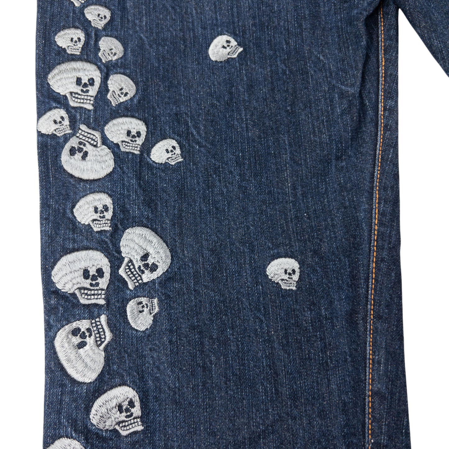 Vintage Evisu Embroidered Skull Daicock Japanese Denim Jeans Size W35