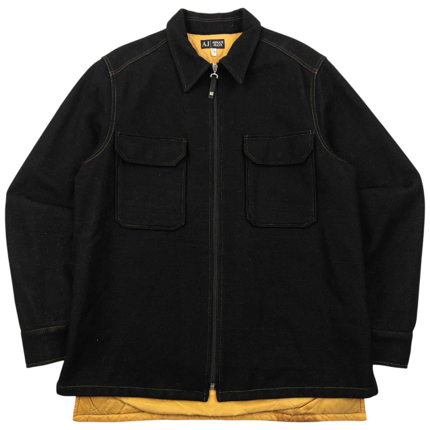 Vintage 2000s Armani Jeans Zip Up Wool Jacket Size M