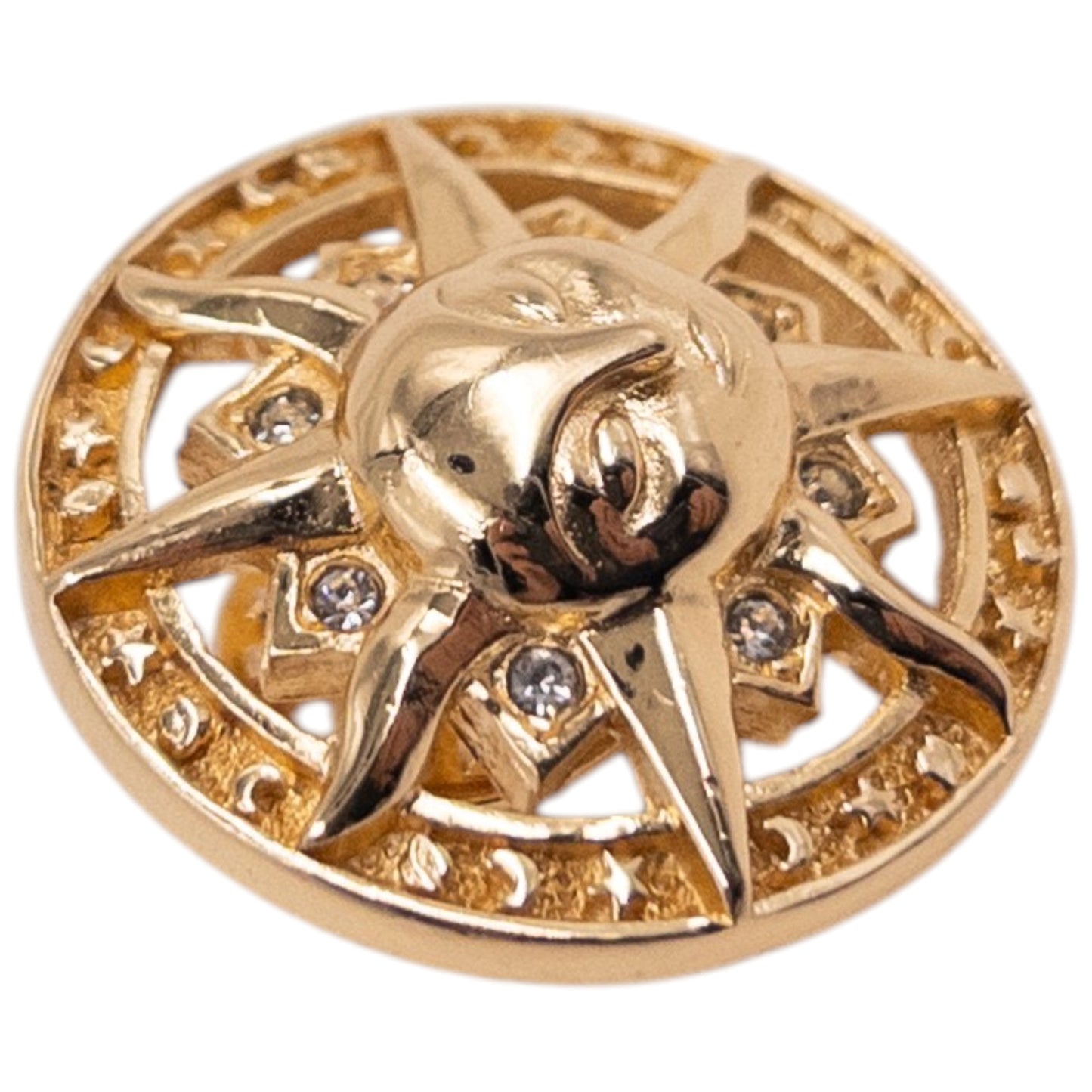 Vintage 90s Dior Gold Sun Pin Broach