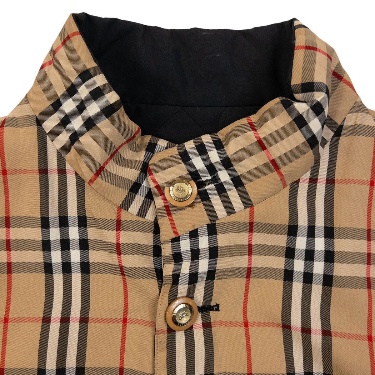 Vintage 90s Burberry Nova Check Quilted Reversible Jacket Size M