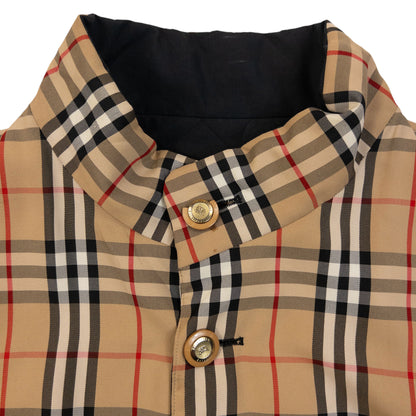 Vintage 90s Burberry Nova Check Quilted Reversible Jacket Size M
