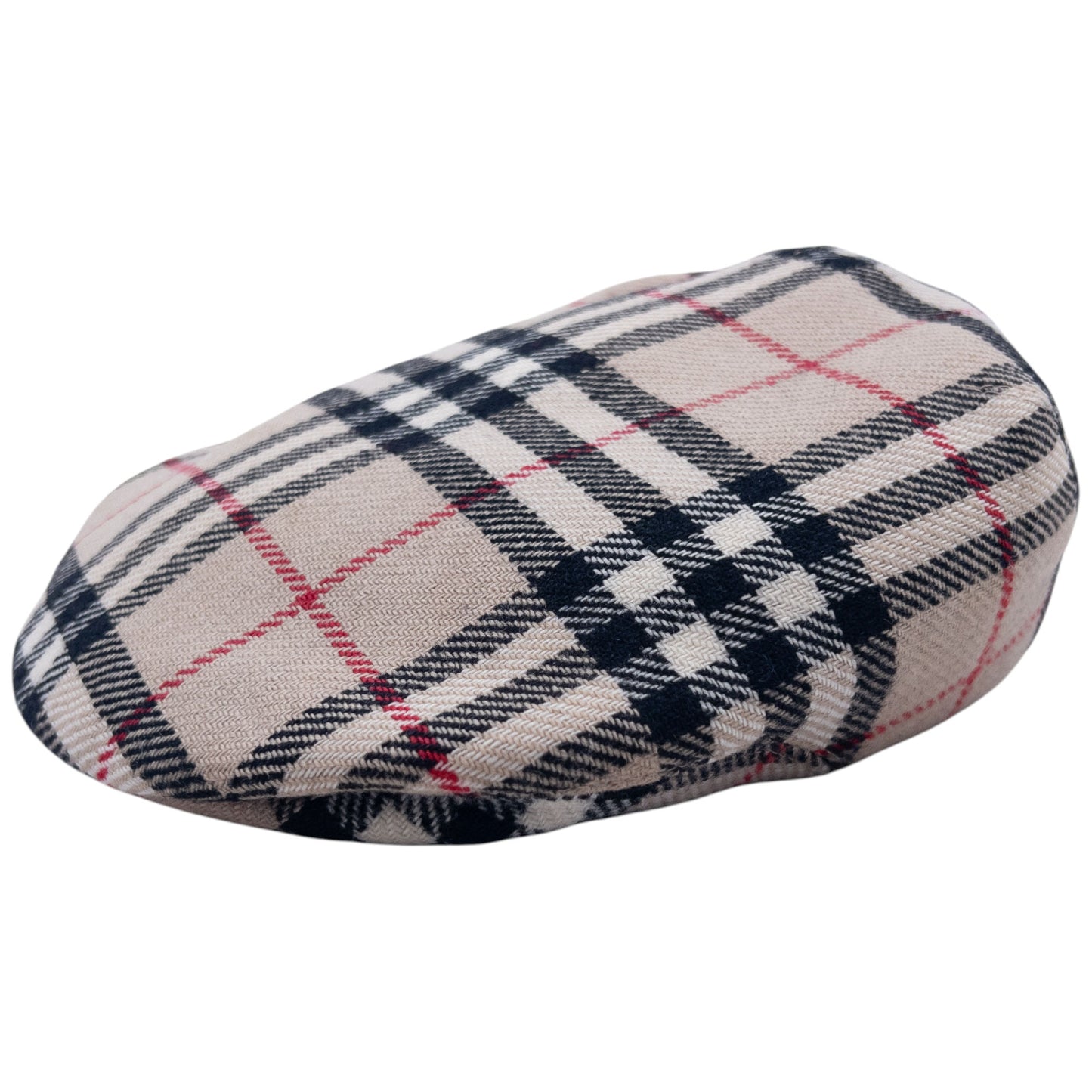 Vintage 80s Burberry Nova Check Wool Flat-Cap Hat Size M
