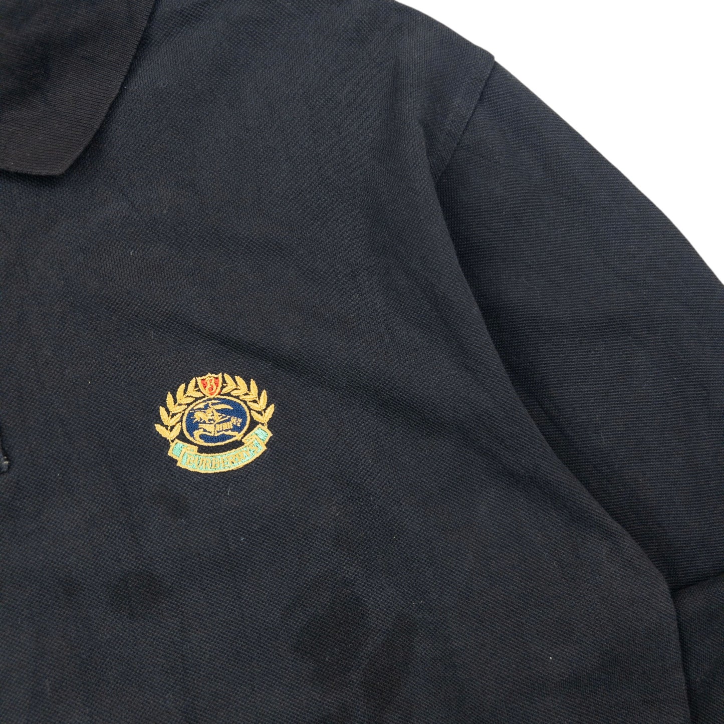 Vintage 90s Burberry Long Sleeve Polo Shirt Size S