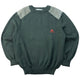 Vintage 90s Burberry Suede Patch Wool Jumper Size S