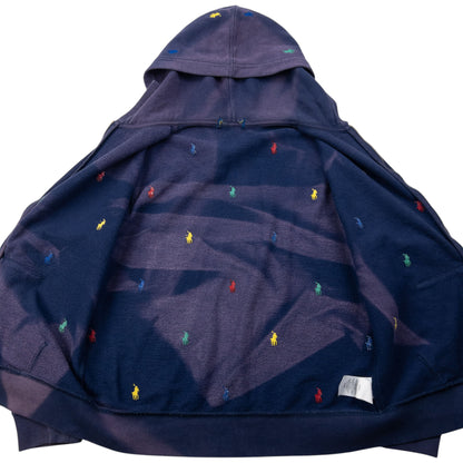 Vintage Polo Ralph Lauren Embroidered Monogram Zip Up Hoodie Size XS