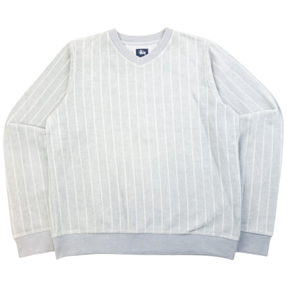Vintage 2000s Stussy Striped Velour Sweatshirt Size XS