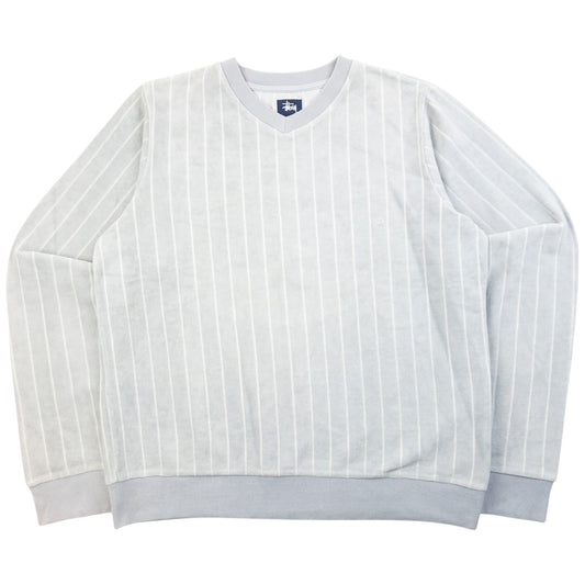 Vintage 2000s Stussy Striped Velour Sweatshirt Size XS