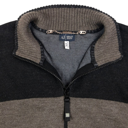Vintage Armani Jeans Zip Up Jumper Size M