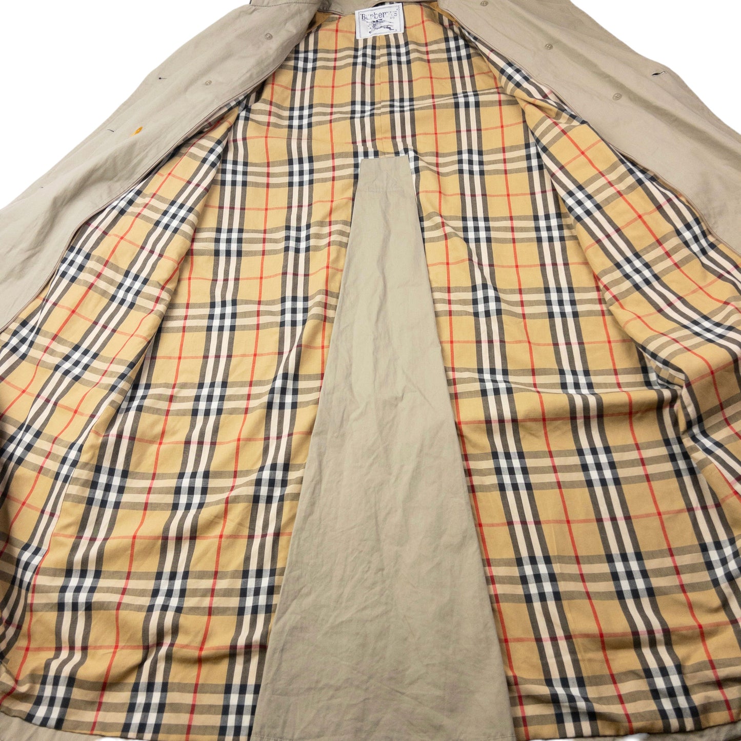 Vintage 80s Burberry Nova Check Lined Trench Jacket Size M