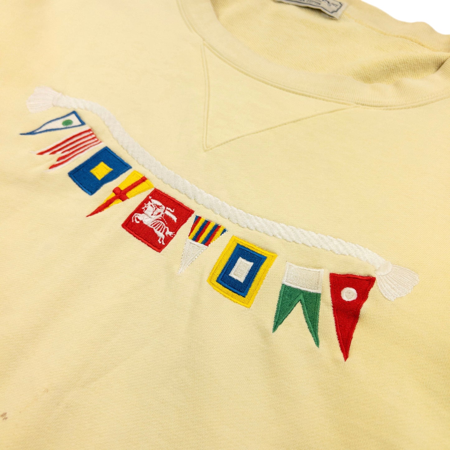Vintage 90s Burberry Embroidered Flag Sweatshirt Size M