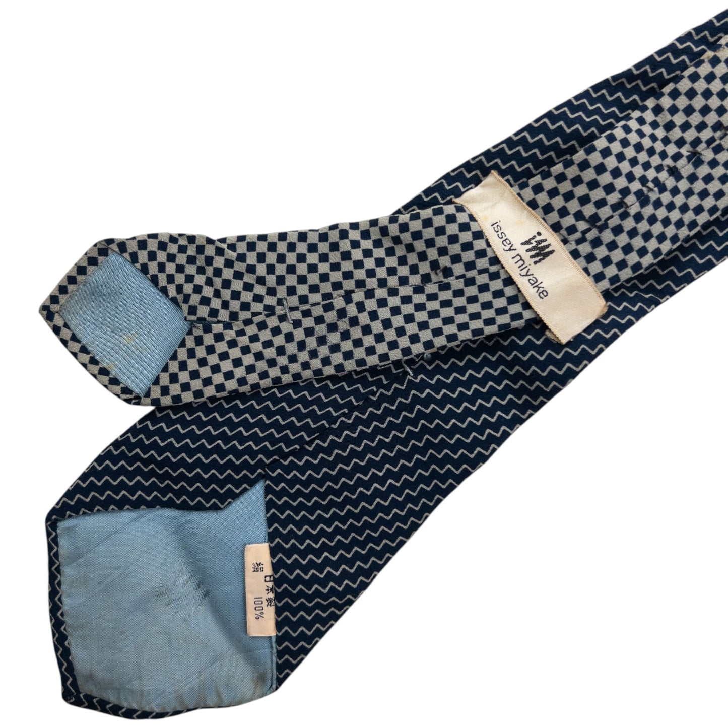 Vintage 90s Issey Miyake Zig Zag Pattern Silk Tie
