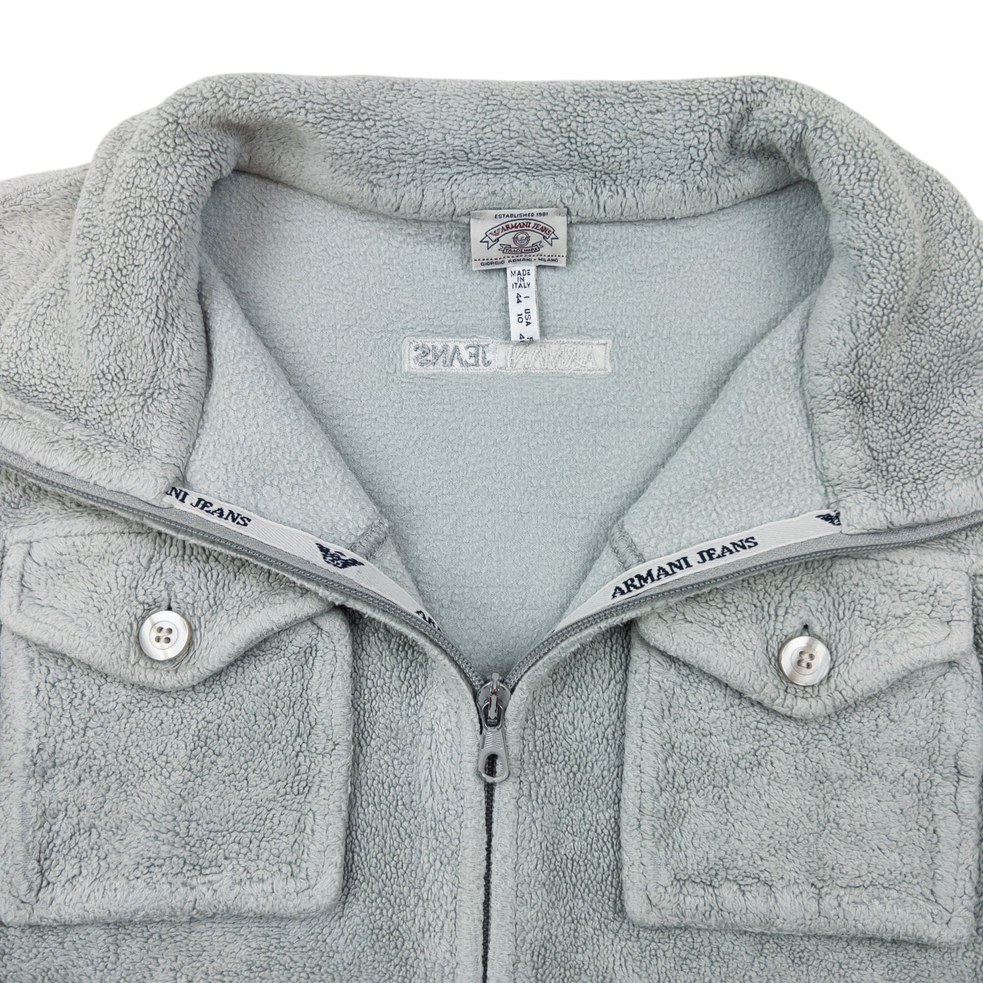 Vintage 90s Armani Jeans Cropped Fleece Jacket Womens Size M