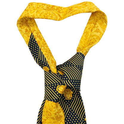 Vintage 90s Gianni Versace Medusa Monogram Silk Tie