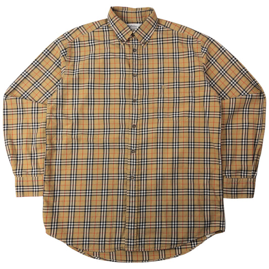Vintage Burberry Nova Check Long Sleeve Button Up Shirt Size M