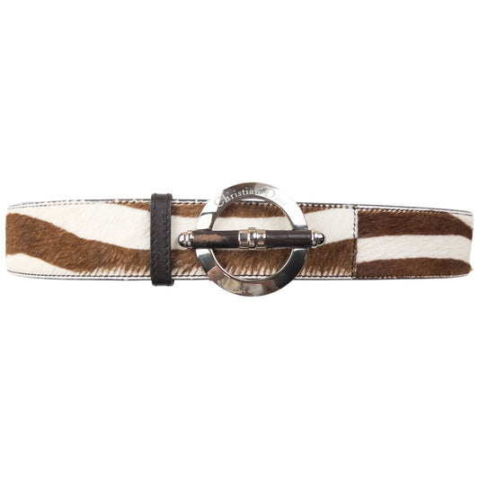 Vintage 2000s Dior Striped Pony Hair Belt Size L