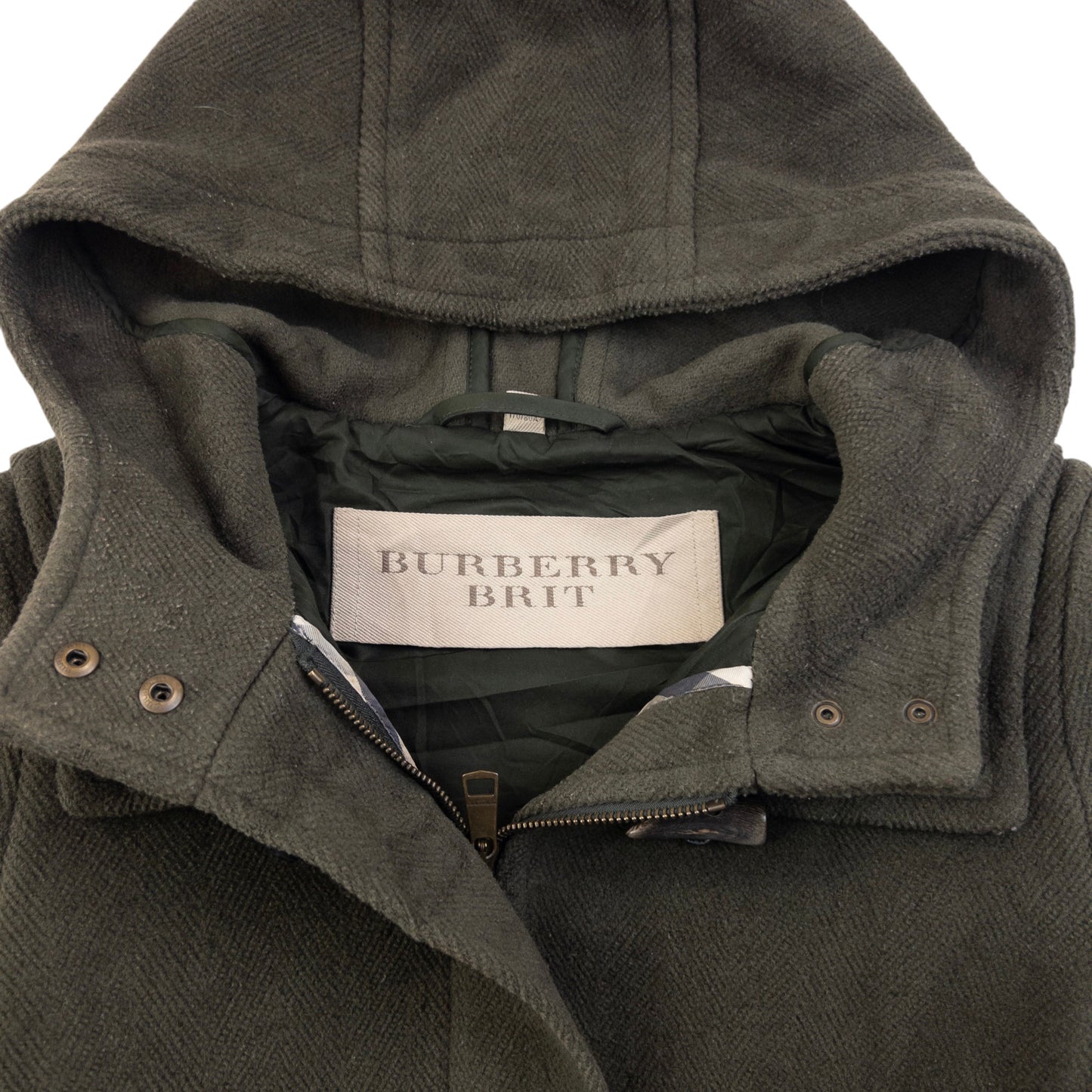 Vintage Burberry Brit Wool Duffle Jacket Womens Size S
