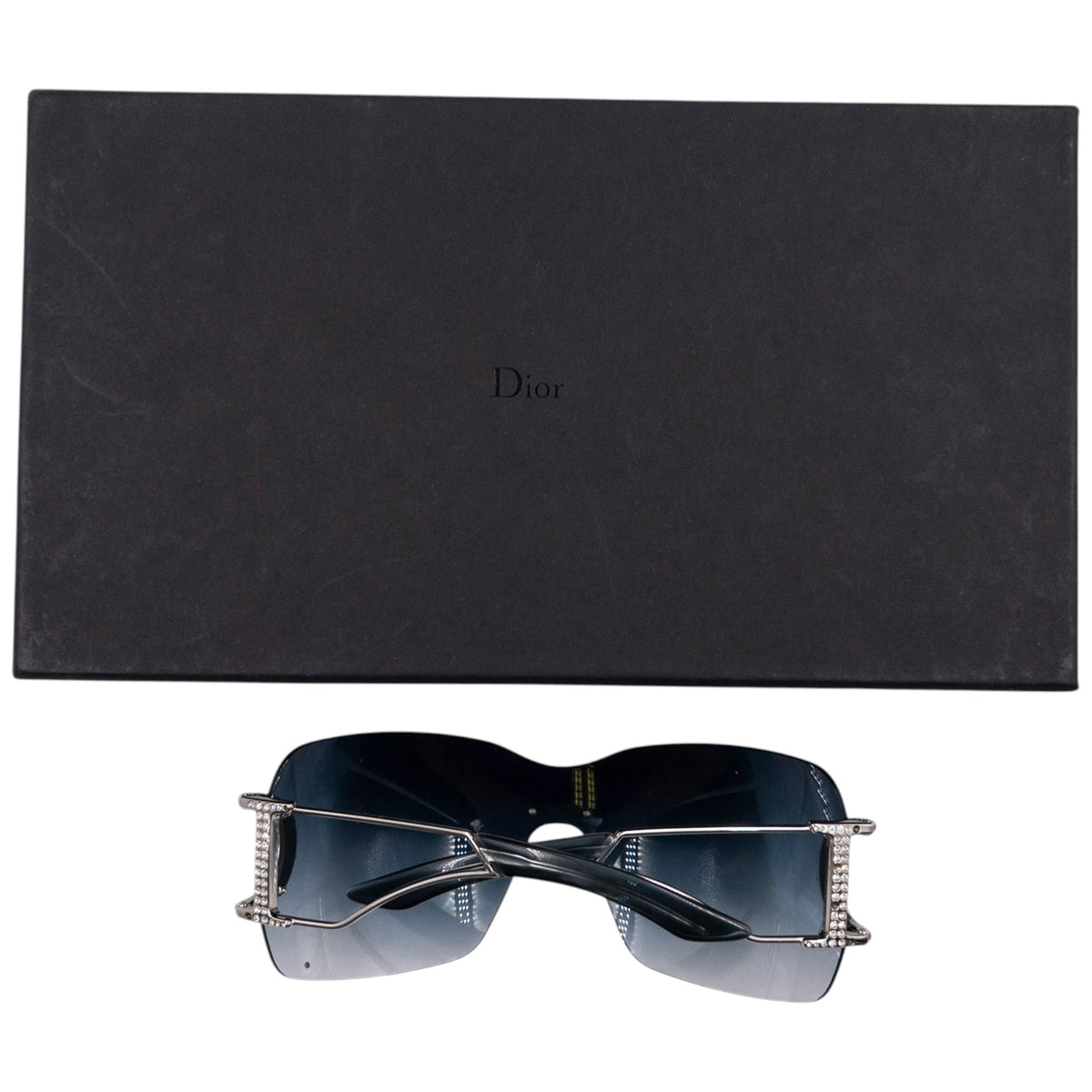Vintage 2000s Dior Swarovski DIORLY 1 randloze zonnebril