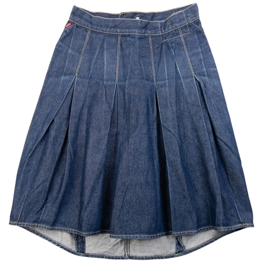 Vintage 2000s Levi's Pleated Back Denim Skirt Womens Size W26