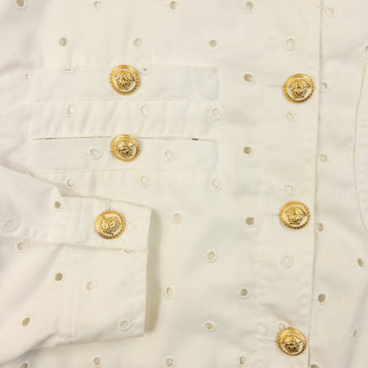 Vintage 90s Versace Jeans Couture Eyelet Pattern Jacket Womens Size L