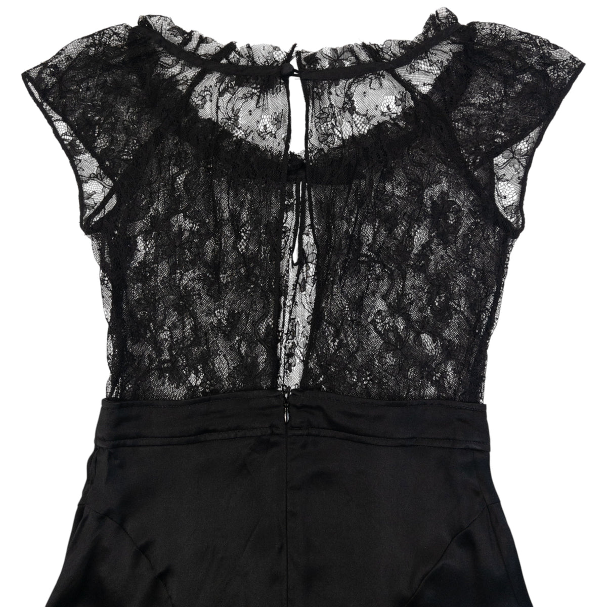 Vintage 2000s Dolce & Gabbana Lace Top Silk Dress Womens Size S